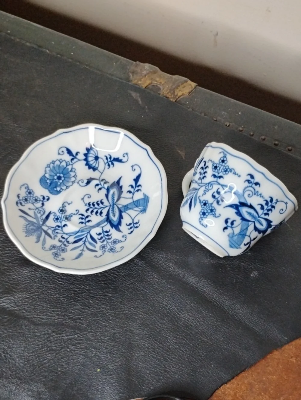 Blue Danuba NBlue Floral Porcelain Teacup with Saucer Set